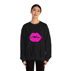 Kiss Mark Crewneck Sweatshirt - Cute Fashion for Her, Cozy Gift Idea, Valentine's Day, Overall Style, Relaxed Fit