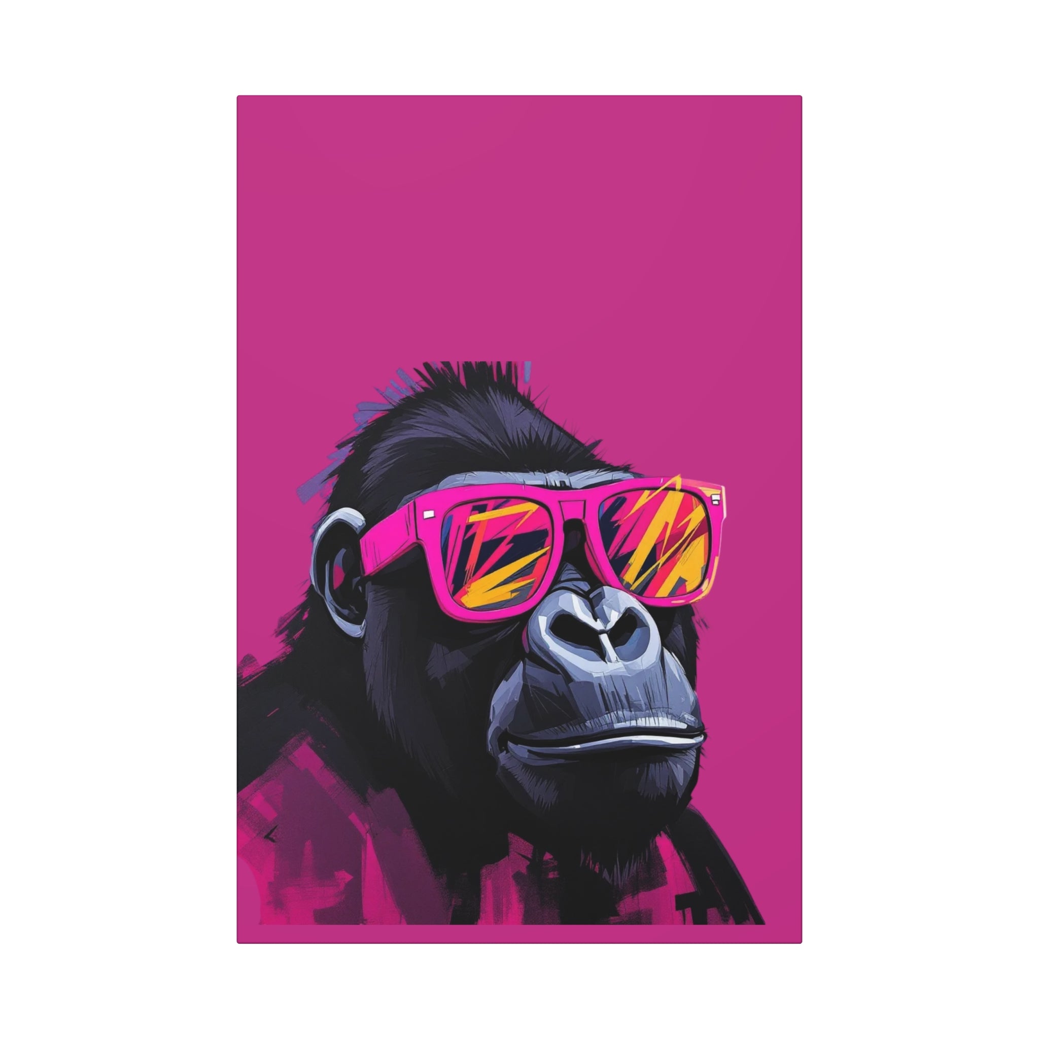 Cool Gorilla Canvas Art Wraps, Funky Wall Decor, Pop Art, Animal Lover Gift, Colorful Home Accent, Retro Vibe
