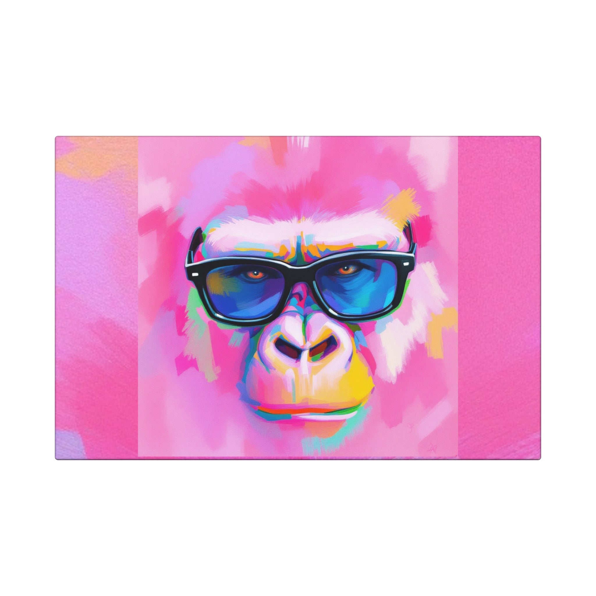Colorful Gorilla Canvas Art, Modern Wall Decor for Animal Lovers, Quirky Home Decoration, Bright Artwork for Bold Spaces