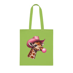 Cowboy Giraffe Cotton Tote Bag | Cute Animal Eco-Friendly Tote | Gift for Animal Lovers, Shopping, Beach, Travel