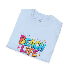 Beach Life Unisex Softstyle T-Shirt, Summer Vibes, Casual Wear, Beach Vacation, Gift for Beach Lovers