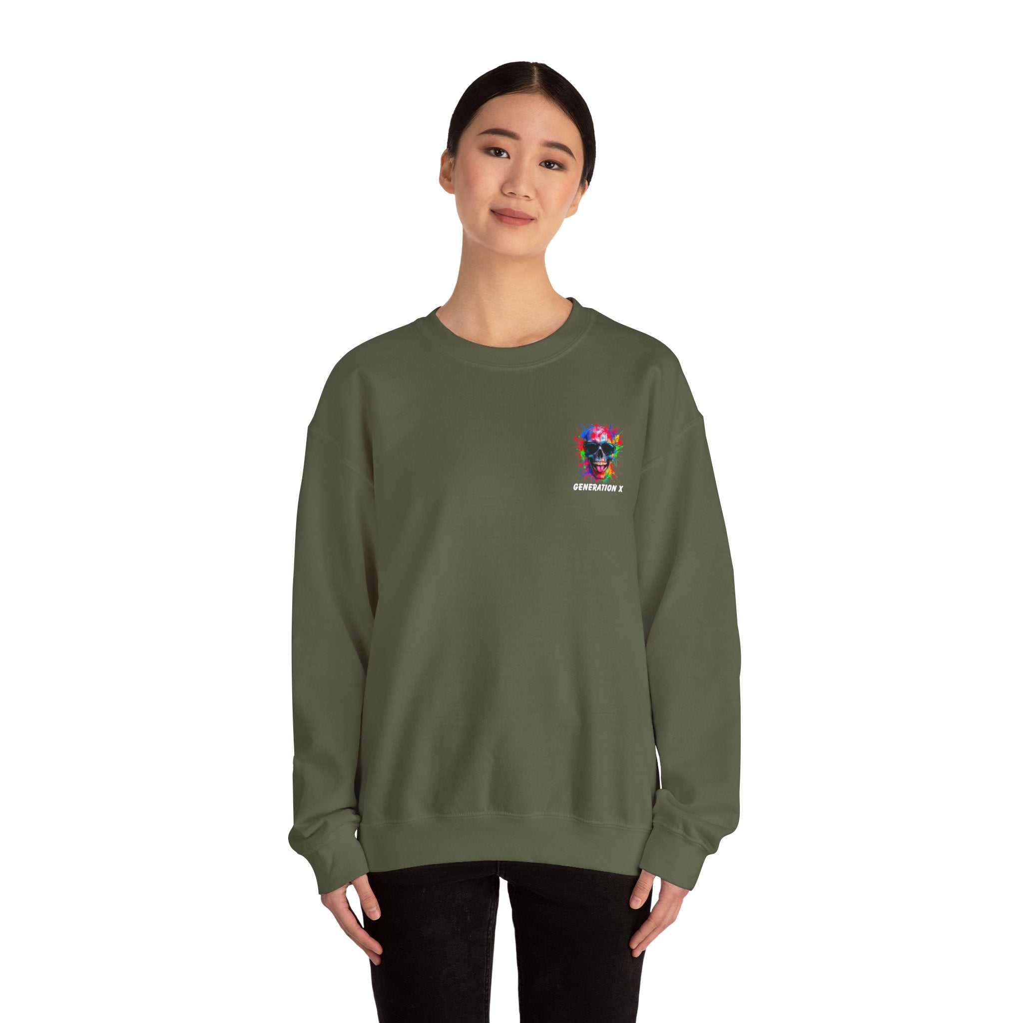 Vibrant Skull Sweatshirt - Unisex Crewneck, Colorful Graphic, Perfect for Casual Wear, Gifts for Friends, Halloween & Parties