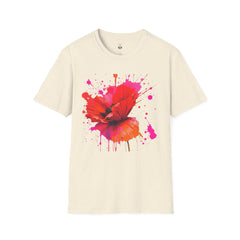 Vibrant Poppy Unisex T-Shirt, Colorful Art Tee, Summer Fashion, Gift for Nature Lovers, Casual Wear, Statement Piece