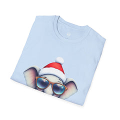 Cute Christmas Elephant T-Shirt, Unisex Holiday Tee, Fun Santa Shirt, Gift for Animal Lovers, Festive Apparel