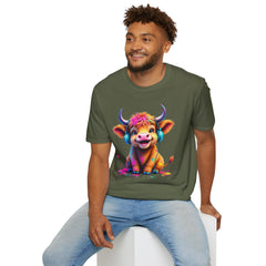 Cute Cow Graphic T-Shirt, Fun Animal Tee, Unisex Casual Wear, Gift for Cow Lovers, Trendy Summer Shirt