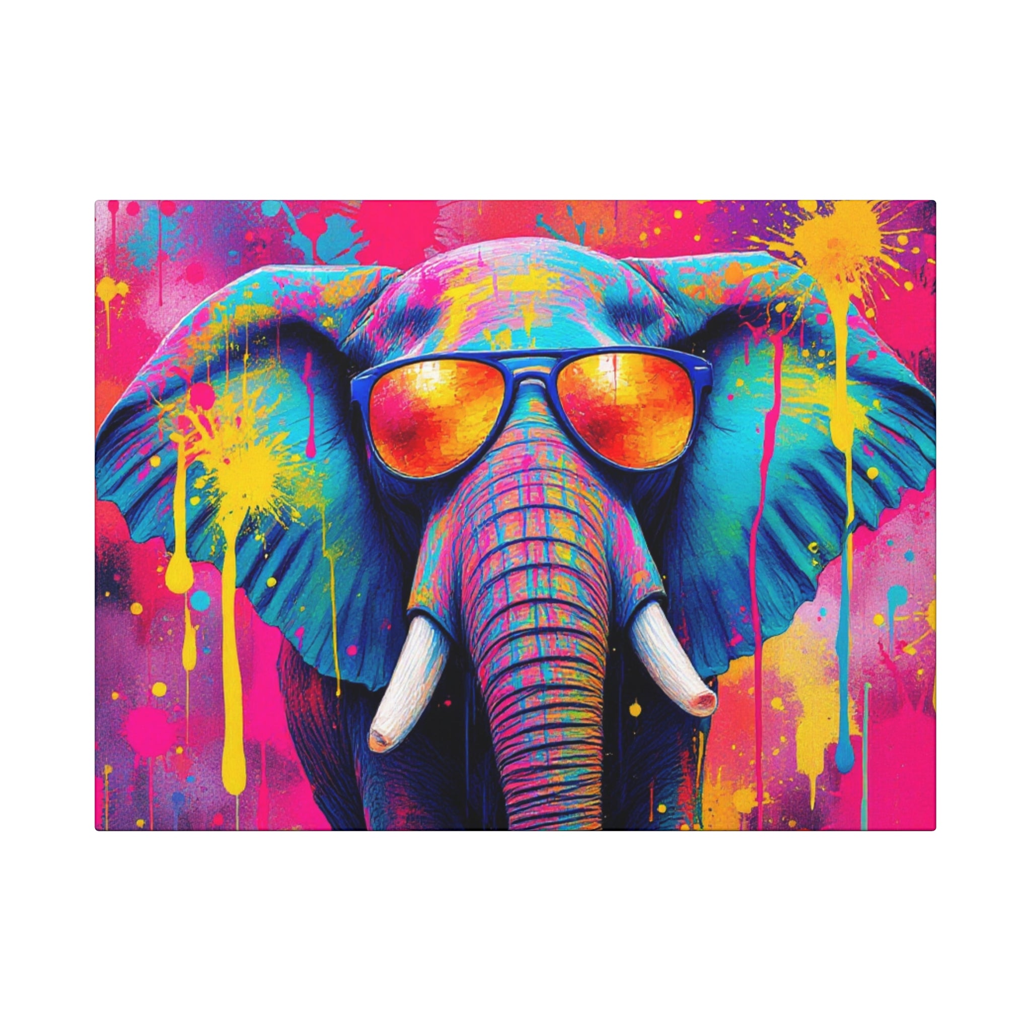 Vibrant Elephant Canvas Art Wrap - Colorful Wall Decor for Animal Lovers