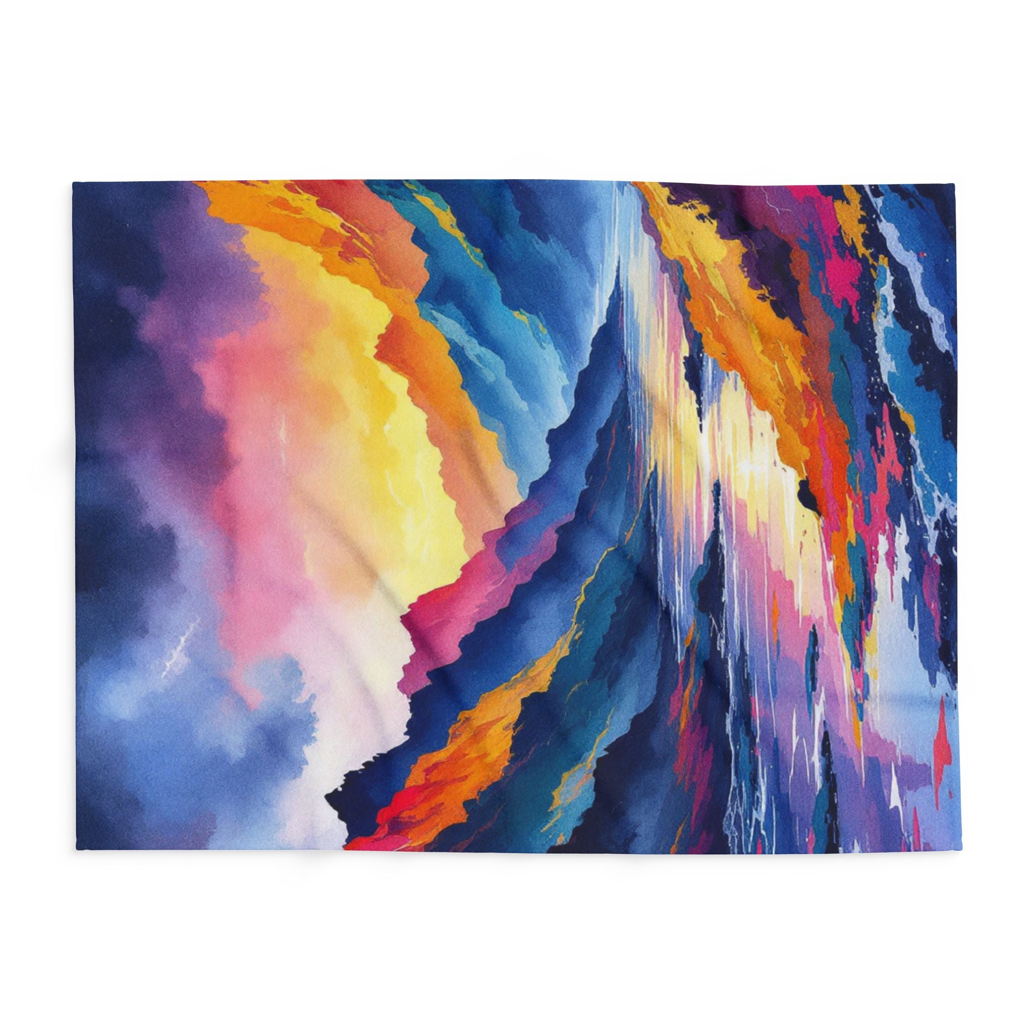 Vibrant Mountain Scenery Fleece Blanket | Cozy Decor for Home, Gift for Nature Lovers, Outdoor Adventure, Warmth Essential