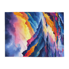 Vibrant Mountain Scenery Fleece Blanket | Cozy Decor for Home, Gift for Nature Lovers, Outdoor Adventure, Warmth Essential