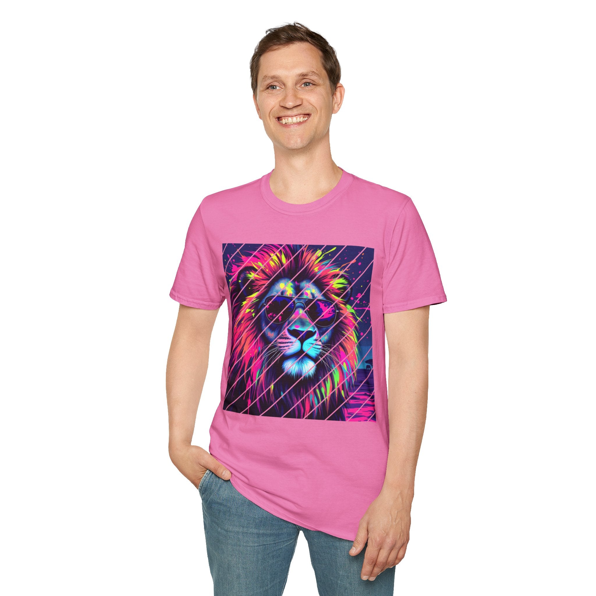 Vibrant Lion Graphic T-Shirt, Colorful Unisex Tee, Gift for Animal Lovers, Trendy Casual Wear, Perfect for Birthdays and Celebrations