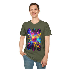 Colorful Atom Graphic T-Shirt, Unisex Casual Tee, Astronaut Art, Space Lover Gift, Festival Wear, Cosmic Vibes