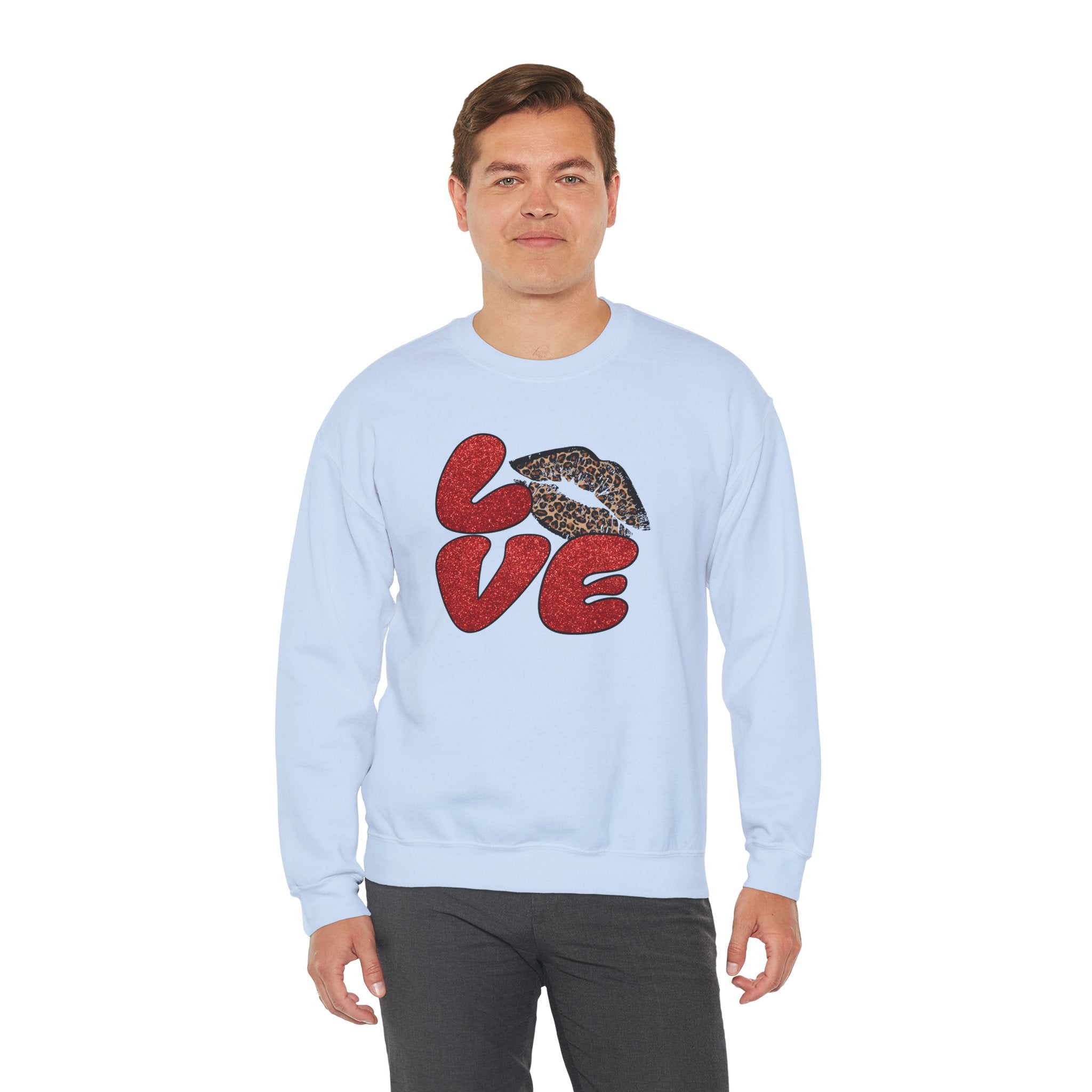 Love Graphic Sweatshirt, Cozy Crewneck for Couples, Valentine's Day Gift, Trendy Casual Wear, Fashionable Lounge Top