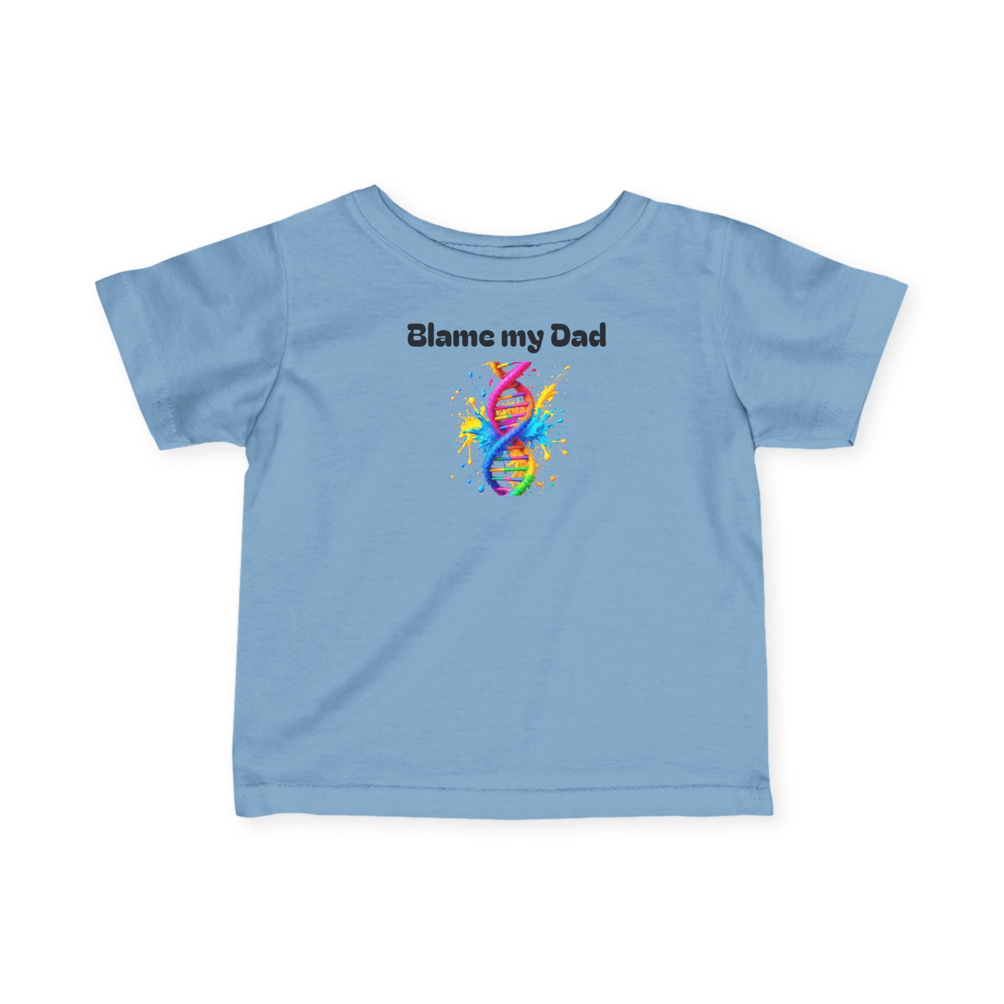 Colorful Baby Tee - 'Blame my Dad' Cute Infant Shirt, Trendy Toddler Top, Funny Baby Gift, Birthday Outfit, New Parent Shirt