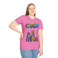 Canterbury Colorful T-Shirt | Vibrant Graphic Tee, Unisex Fashion, Travel Souvenir, Art Lovers Gift, Summer Wardrobe Essential