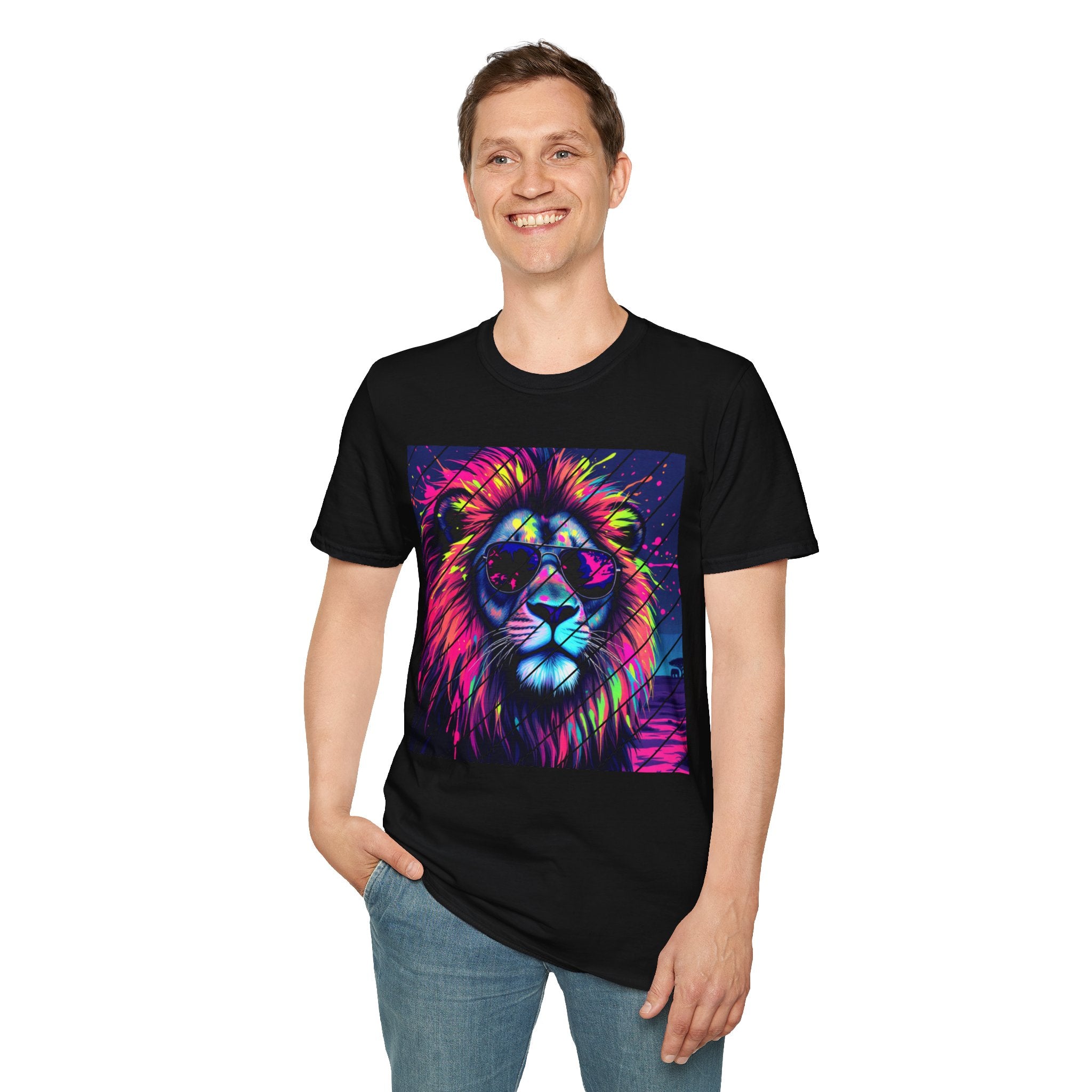 Vibrant Lion Graphic T-Shirt, Colorful Unisex Tee, Gift for Animal Lovers, Trendy Casual Wear, Perfect for Birthdays and Celebrations