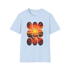 Sunset Inspired Unisex T-Shirt, Colorful Graphic Tee, Retro Summer Apparel, Gift for Friends, Casual Weekend Wear
