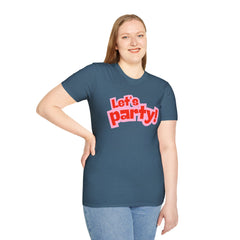 Let's Party! Unisex Softstyle T-Shirt - Fun Casual Wear for Celebrations, Birthdays, Festivals, Everyday Comfort