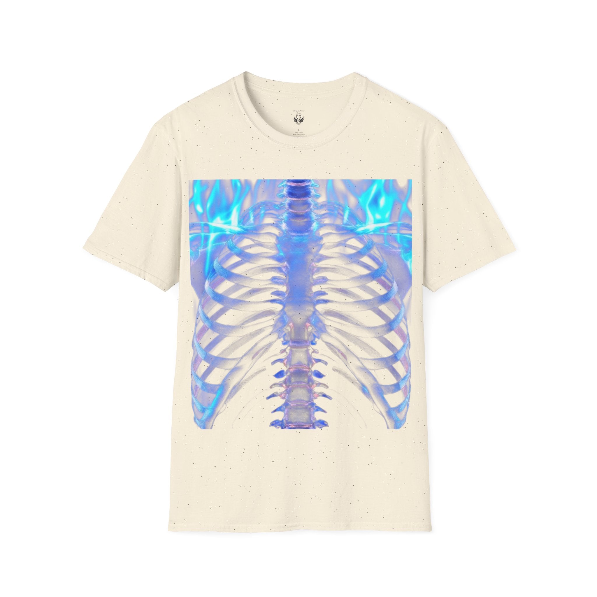Iridescent Skeleton Tee - Unisex Softstyle T-Shirt, Graphic Tee, Trendy Wear, Halloween Costume, Edgy Fashion, Unique Gift