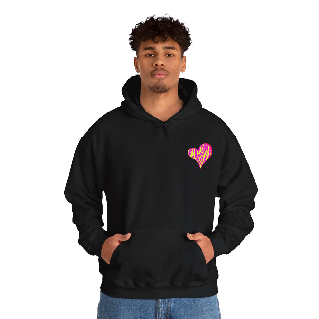 Vibrant Heart Print Hoodie - Funky Sweatshirt for Cozy Days, Perfect for Gifts, Casual Wear, Festivals, and Everyday Comfort
