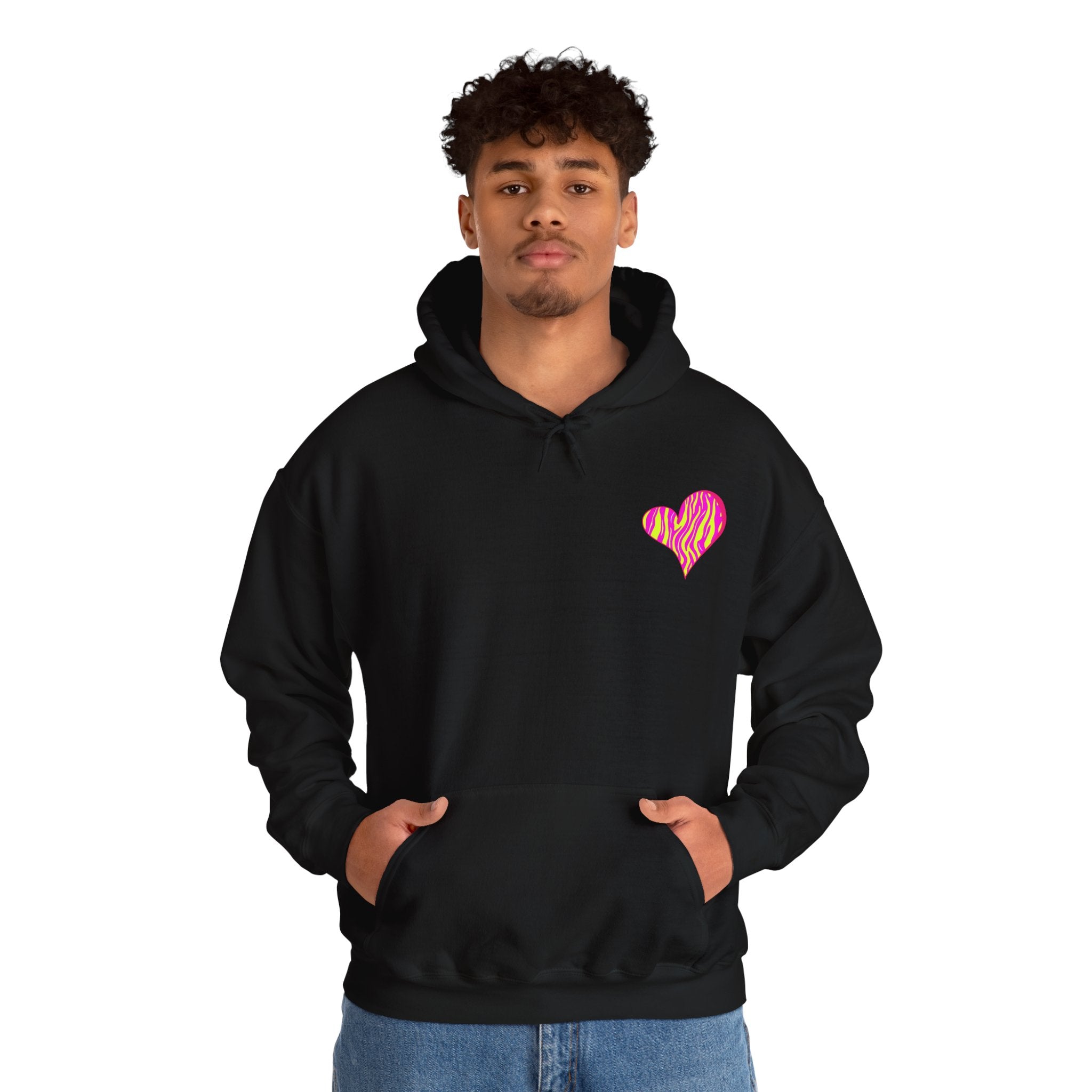Vibrant Heart Print Hoodie - Funky Sweatshirt for Cozy Days, Perfect for Gifts, Casual Wear, Festivals, and Everyday Comfort