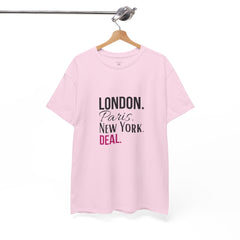 City Life Unisex Tee: London, Paris, New York Deal - Travel Shirt, Fashion Apparel, Gift for Travelers, Urban Outfit, Streetwear
