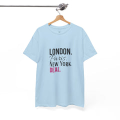 City Life Unisex Tee: London, Paris, New York Deal - Travel Shirt, Fashion Apparel, Gift for Travelers, Urban Outfit, Streetwear