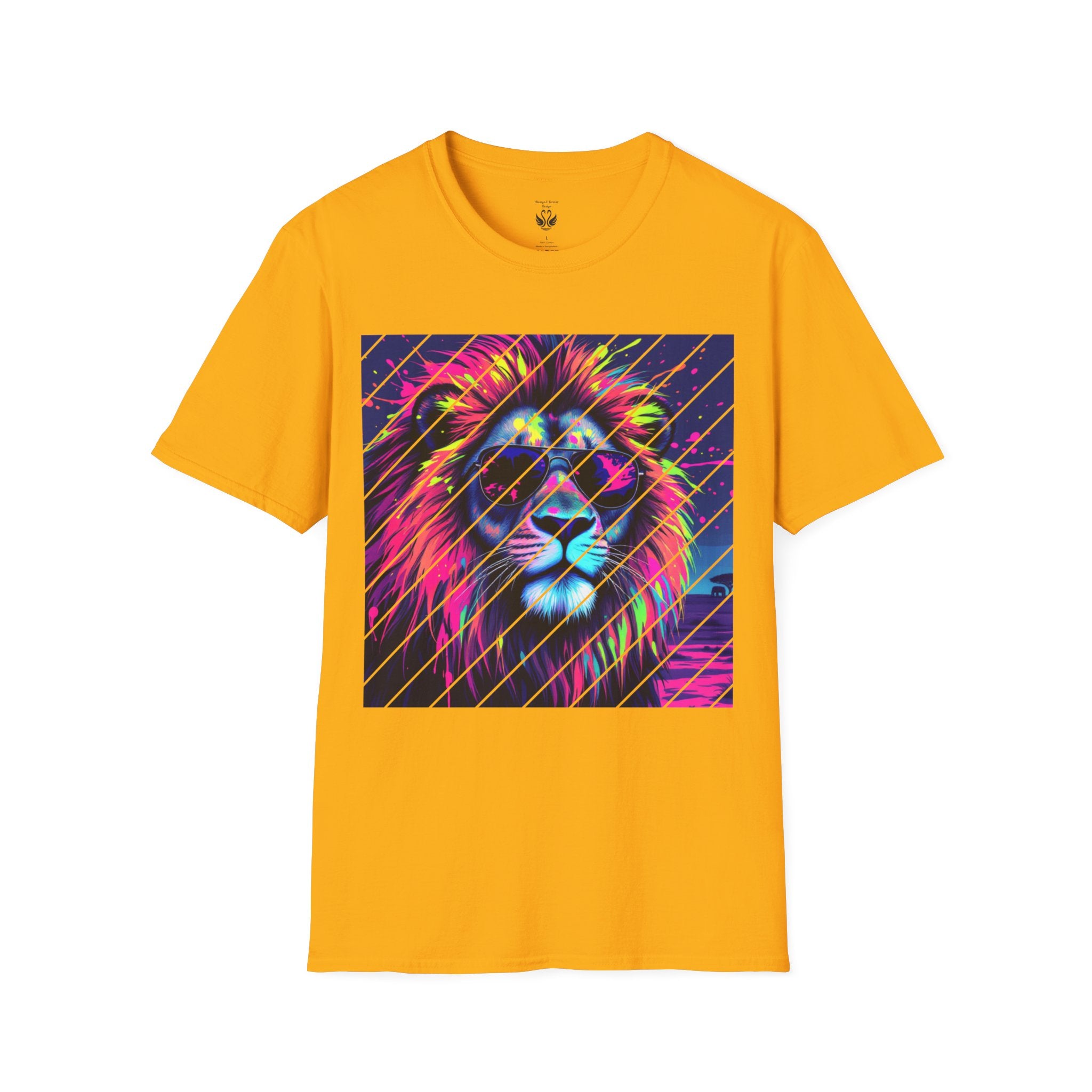Vibrant Lion Graphic T-Shirt, Colorful Unisex Tee, Gift for Animal Lovers, Trendy Casual Wear, Perfect for Birthdays and Celebrations