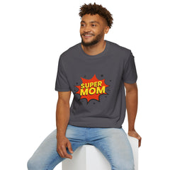 Super Mom Unisex Softstyle T-Shirt | Gift for Mother's Day, Funny Mom Tee, Birthday Present for Mom, Family Apparel, Casual Wear