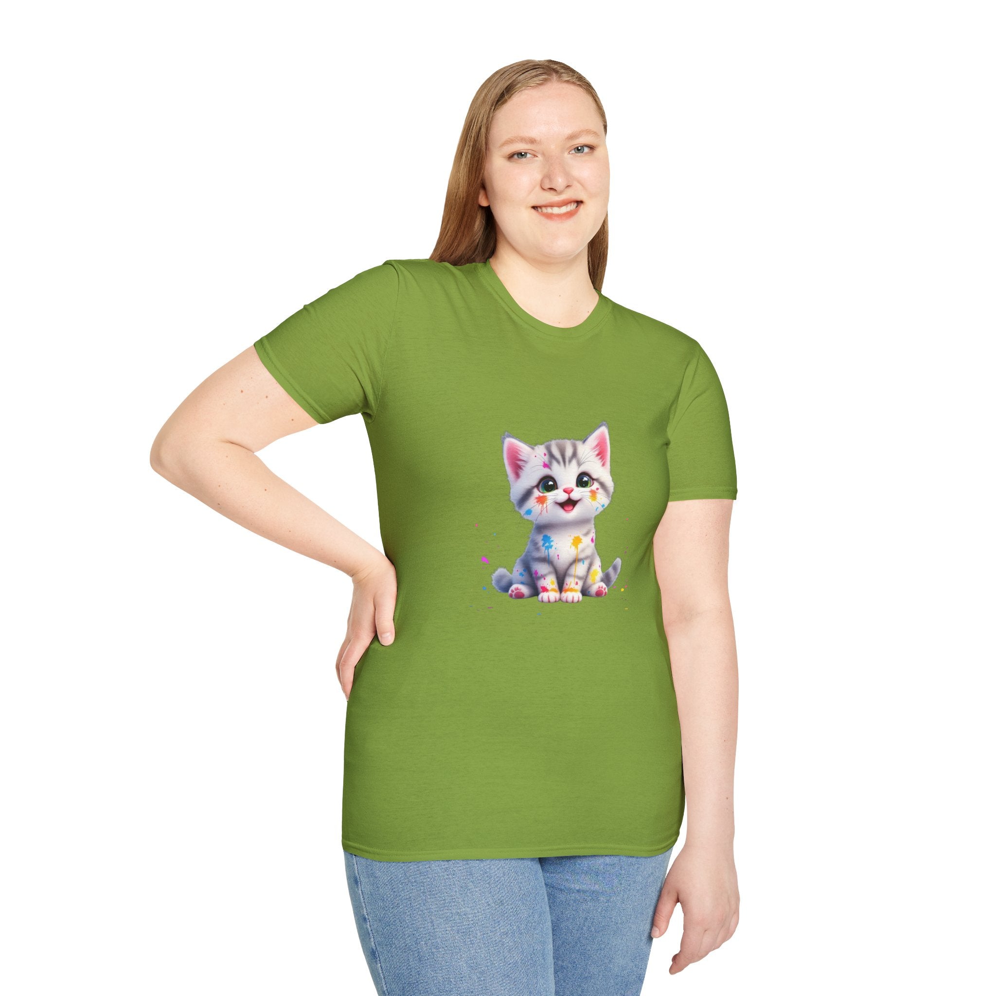 Cute Kitten Unisex Softstyle T-Shirt | Adorable Cat Tee for Animal Lovers, Gift for Birthdays, Pet Lovers, Fun Fashion, Everyday Wear