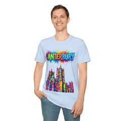 Canterbury Colorful T-Shirt | Vibrant Graphic Tee, Unisex Fashion, Travel Souvenir, Art Lovers Gift, Summer Wardrobe Essential