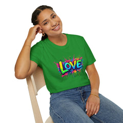 Colorful Love Unisex T-Shirt, Casual Wear, Gift for Him/Her, Valentine's Day, Family Reunion, Streetwear