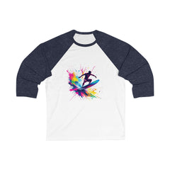 Colorful Surfing Unisex Baseball Tee | Graphic Surf Shirt, Beachwear, Summer Gift, Casual Style, Activewear