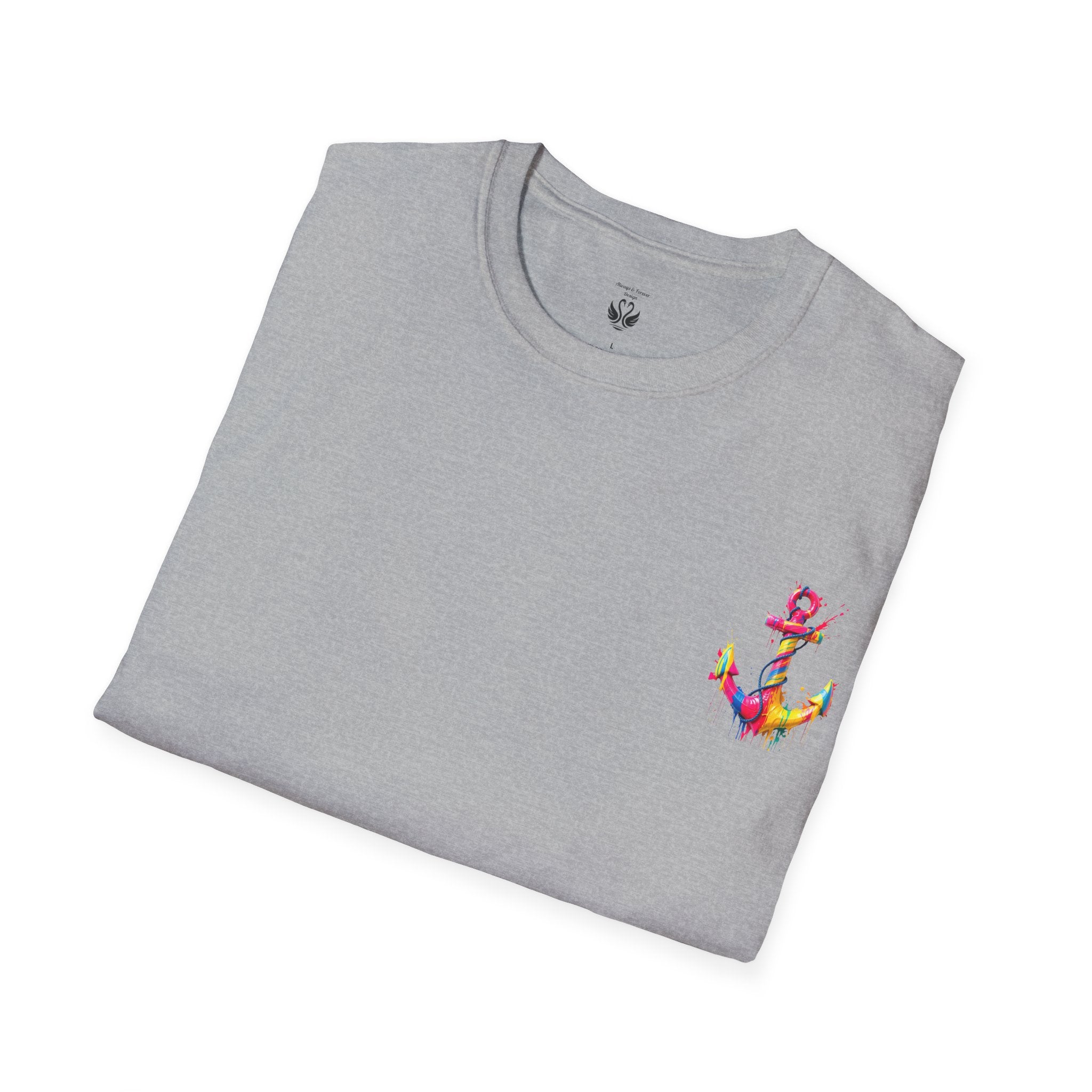 Colorful Anchor Design Unisex T-Shirt, Casual Tee, Nautical Gift, Beachwear, Summer Fashion, Gift for Sailors