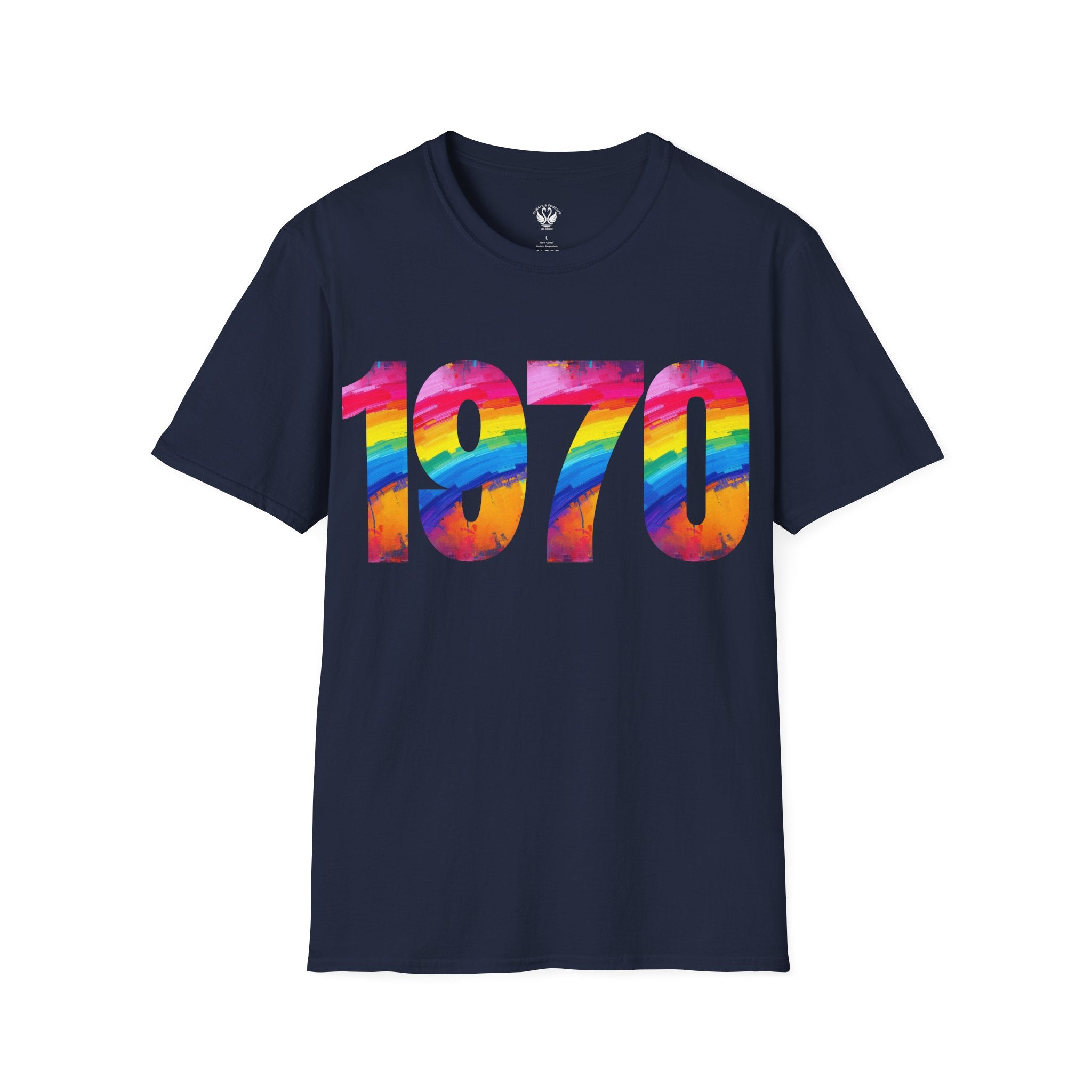 Retro 1970 Rainbow Unisex T-Shirt, Vintage Graphic Tee, LGBTQ Pride Apparel, Casual Streetwear, Gift Idea for Birthdays