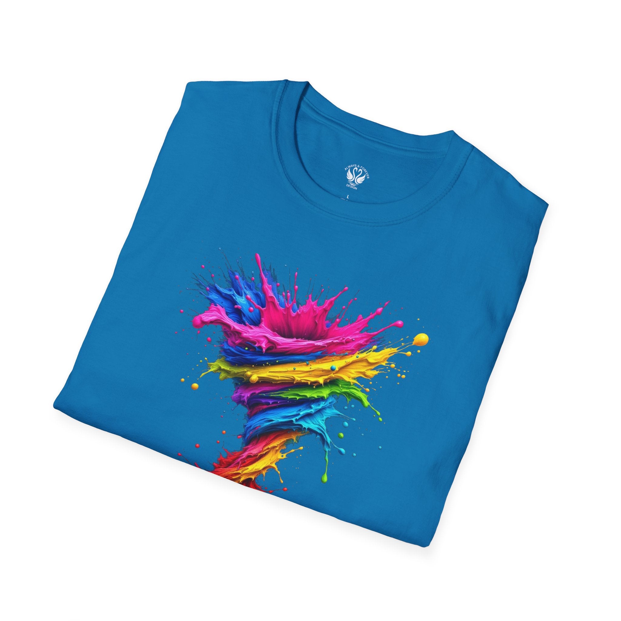 Vibrant Splash Art Tee, Colorful Unisex T-Shirt, Fun Graphic Tee, Summer Festival Top, Gift for Art Lovers, Casual Everyday Wear