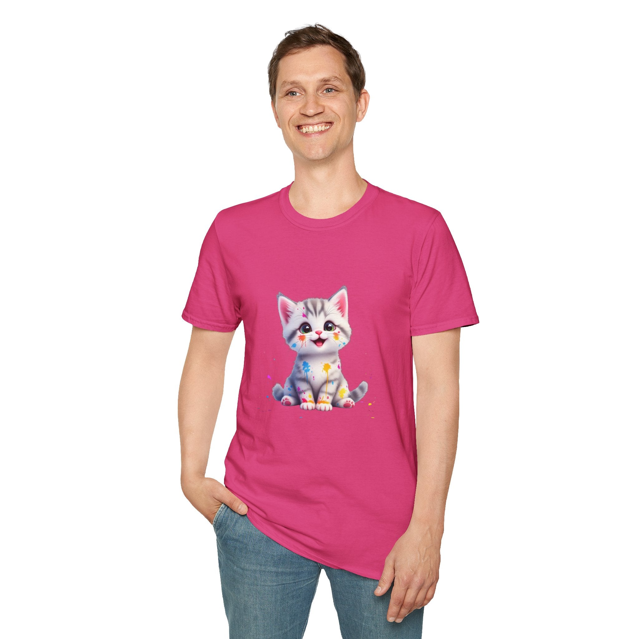 Cute Kitten Unisex Softstyle T-Shirt | Adorable Cat Tee for Animal Lovers, Gift for Birthdays, Pet Lovers, Fun Fashion, Everyday Wear