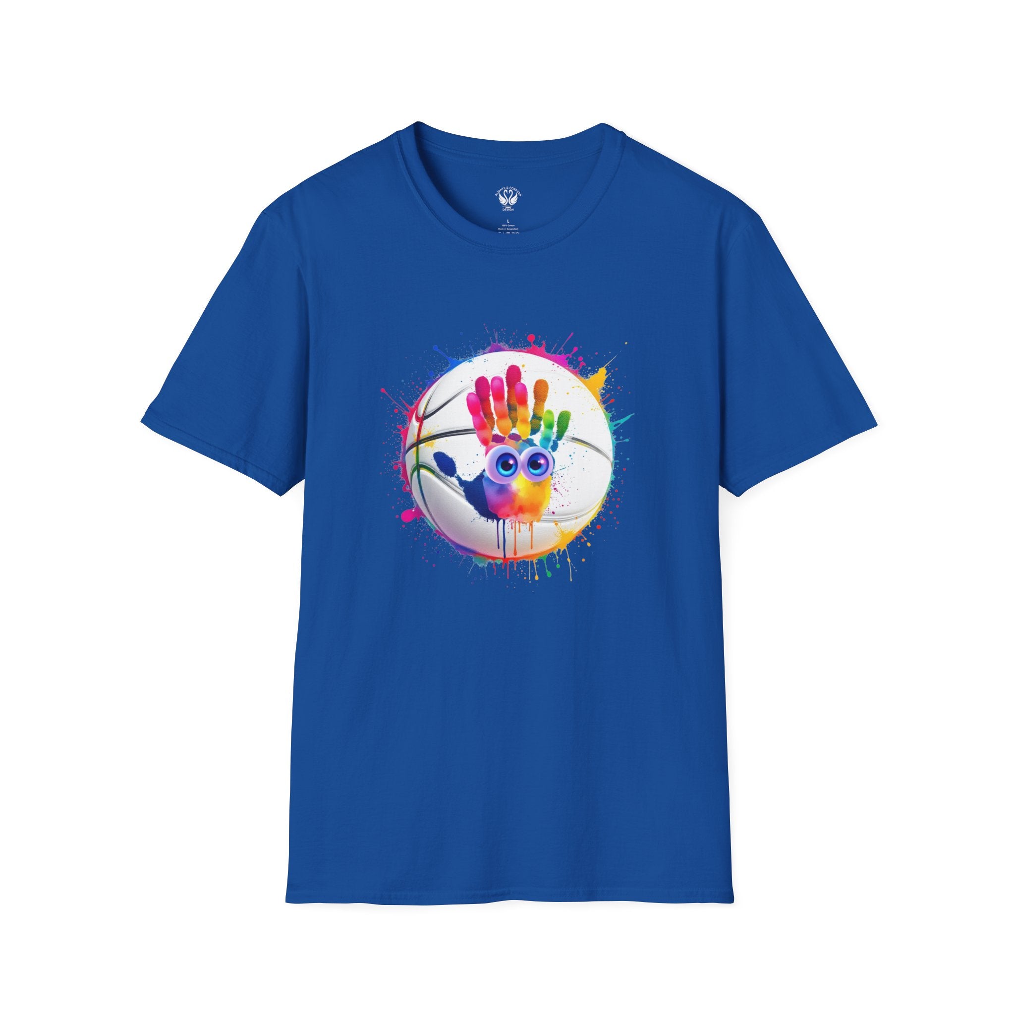Colorful Handprint Football Unisex T-Shirt, Fun Tee for Kids and Adults, Gift for Artists, Birthday, Art Lovers and Celebrations