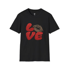 Leopard Love Graphic T-Shirt, Cute Valentine's Day Shirt, Casual Love Tee, Unisex Softstyle Top, Trendy Gift for Her