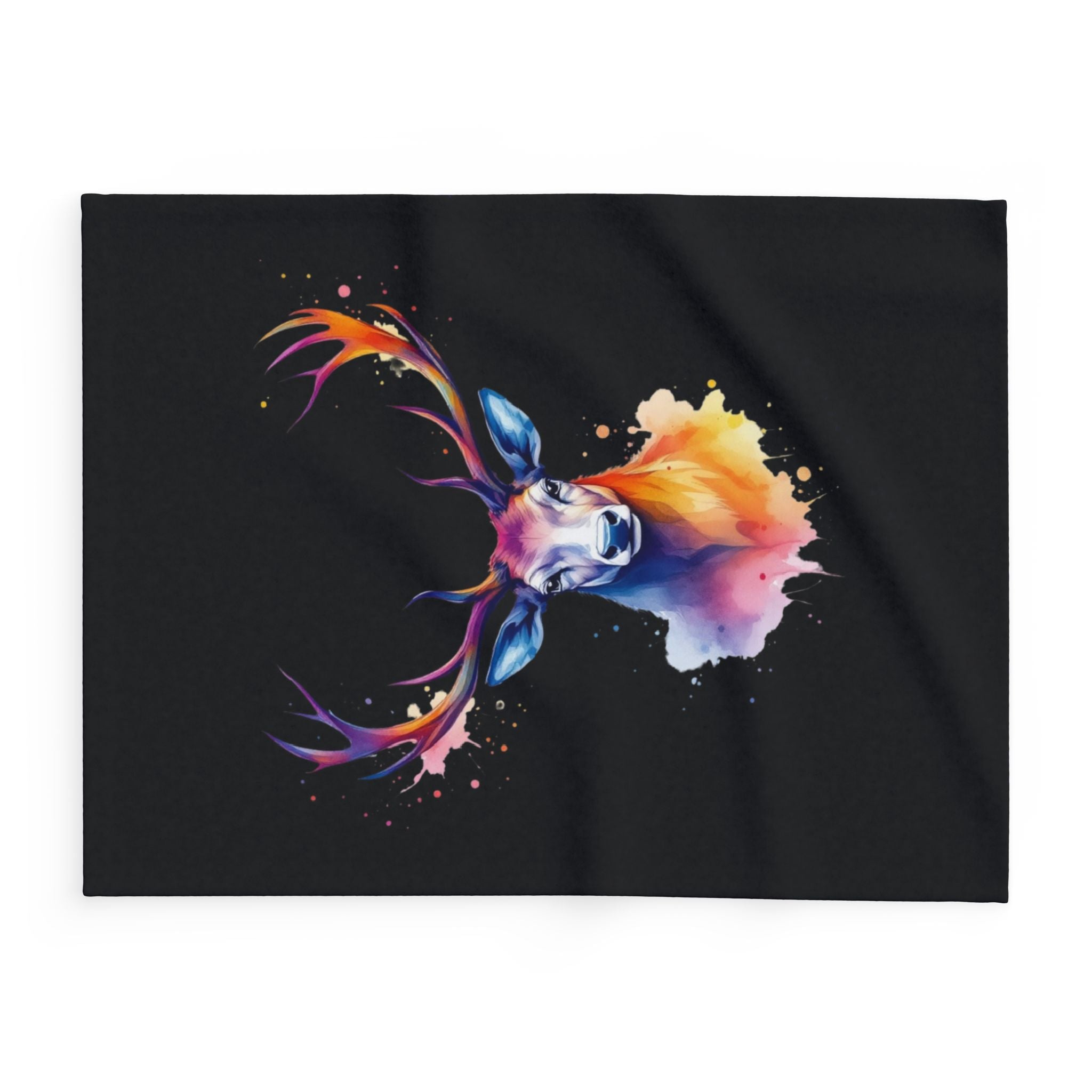 Artistic Deer Fleece Blanket - Cozy Home Decor, Gift for Nature Lovers, Animal Lovers, Wildlife Enthusiasts, Unique Throw