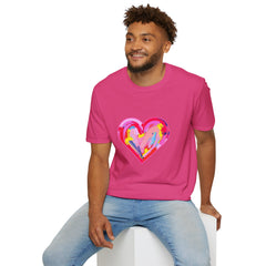 Heart Beat Unisex T-Shirt, Colorful Love Tee, Casual Graphic Tee, Gift for Friends, Valentine's Day Shirt