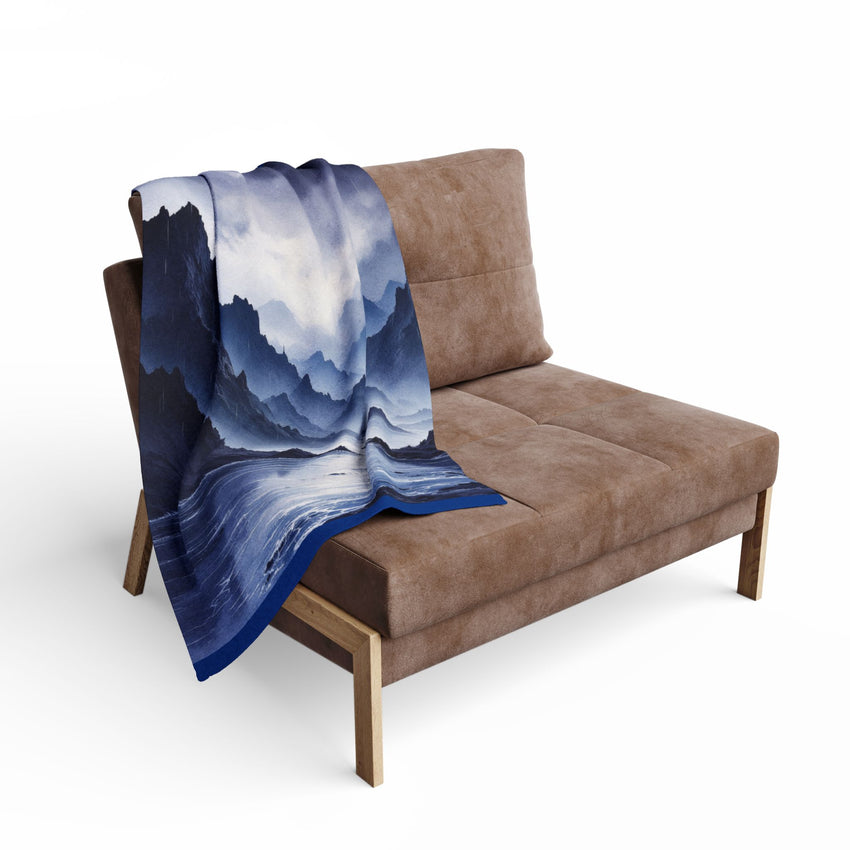 Serene Arctic Fleece Blanket, Cozy Throw, Mountainscape Decor, Hiking Gift, Winter Home Accent, Adventure Blanket, Gift for Outdoorsy