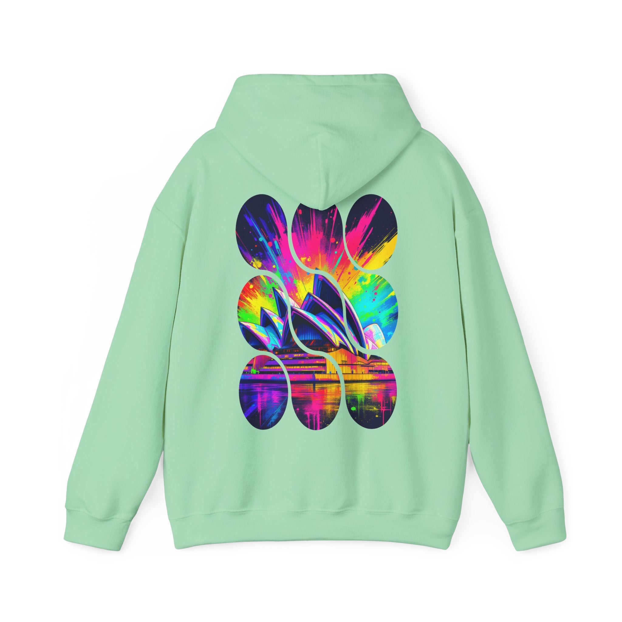Colorful City View Abstract Hoodie with Eye-Catching Design, Perfect for Casual Wear, Art Lovers, Gift for Friends, Cozy Layering