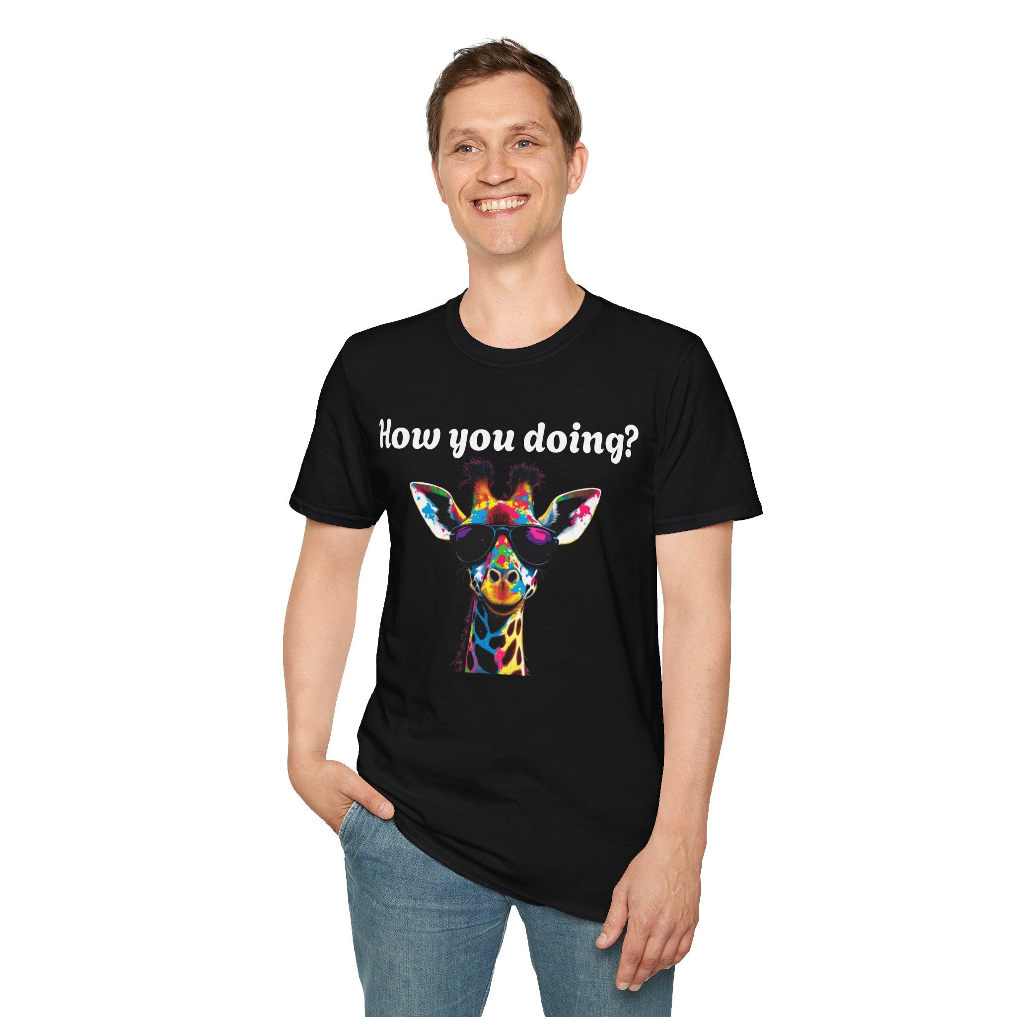 Colorful Giraffe T-Shirt: Fun Animal Tee, Gift for Animal Lovers, Quirky Statement Shirt, Cute Graphic Tee, Unique Birthday Present