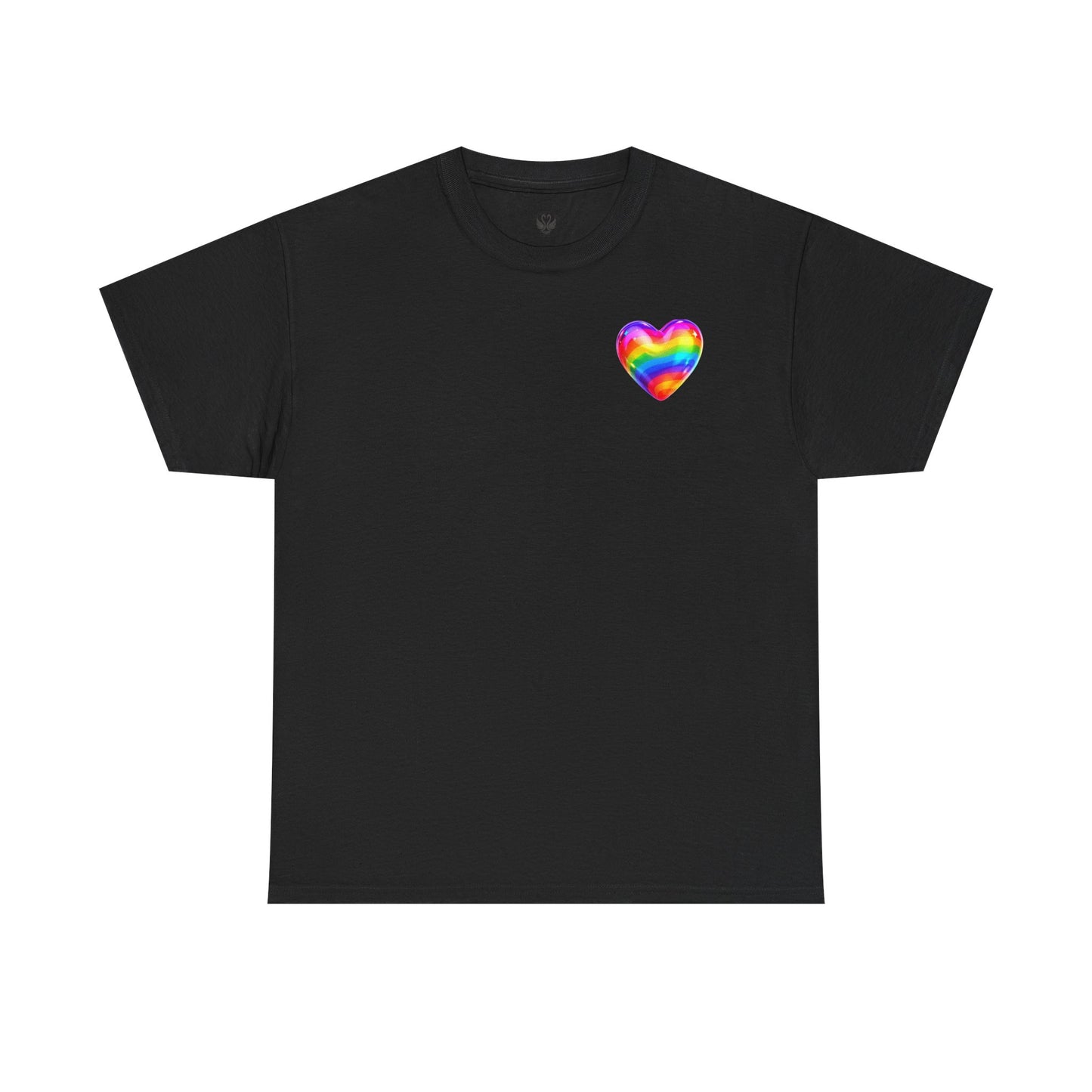 Rainbow Heart Unisex Heavy Cotton Tee - Vibrant LGBT Pride T-Shirt