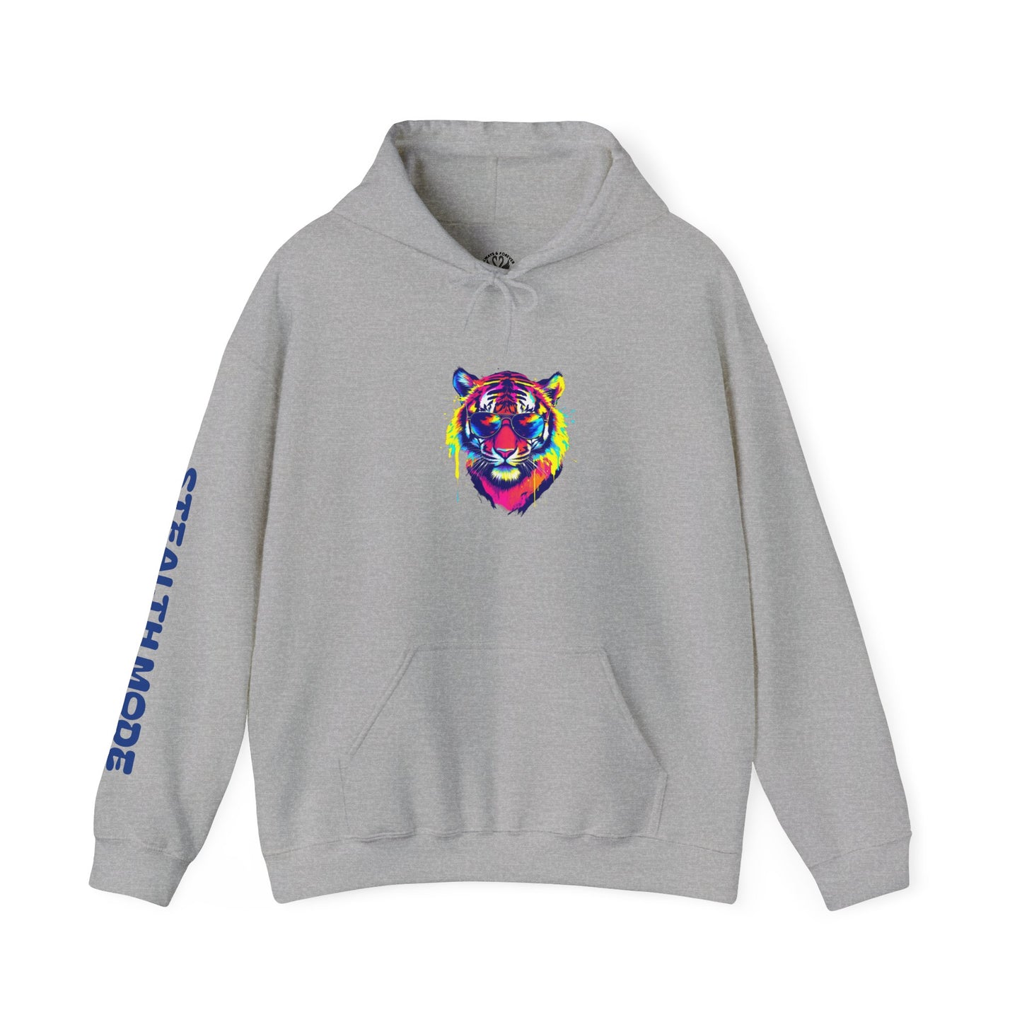 Vibrant Tiger Graphic Hoodie - Unisex Heavy Blend™ with 'STEALTH MODE' Design