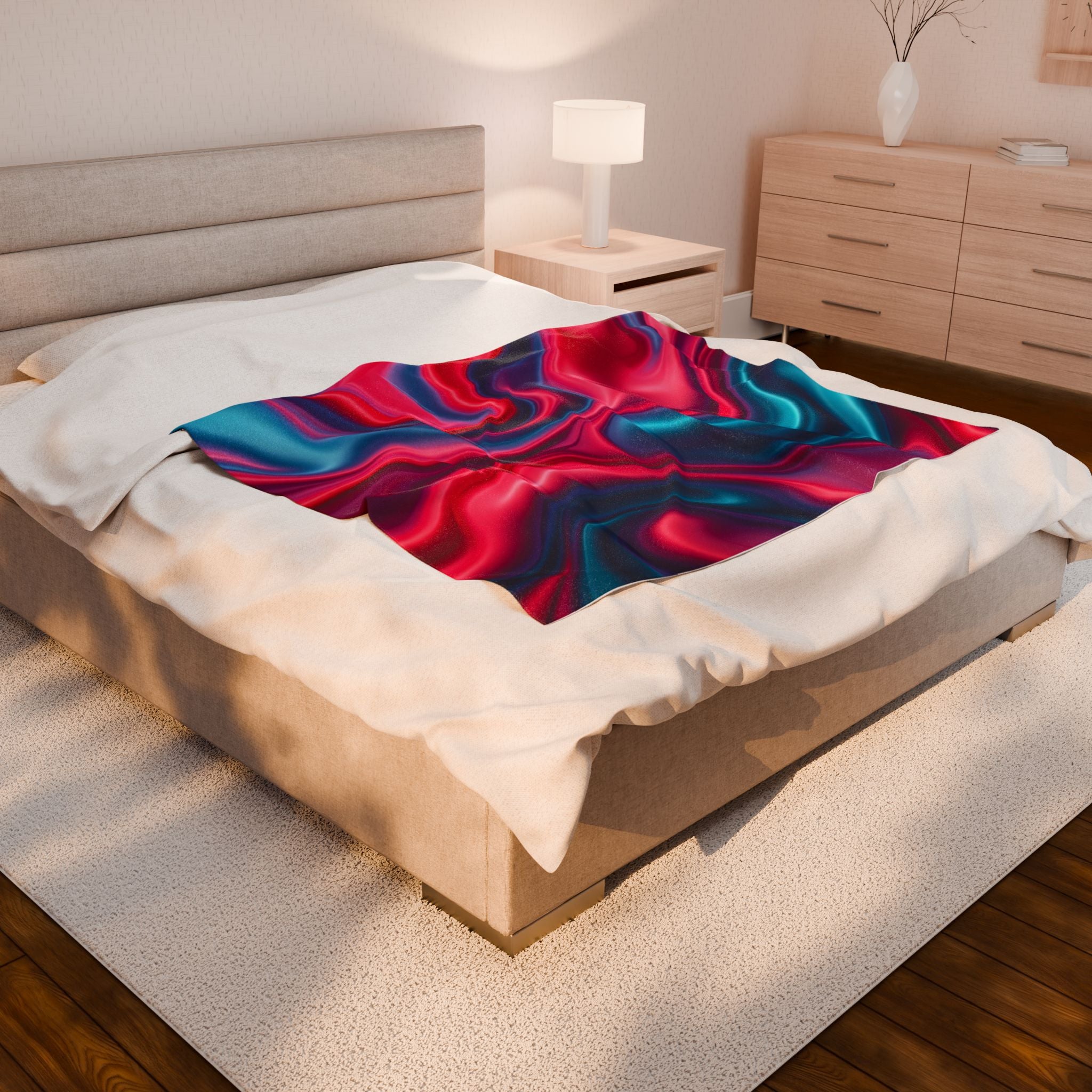 Vibrant Swirl Velveteen Plush Blanket - Cozy Soft Throw for Home Decor