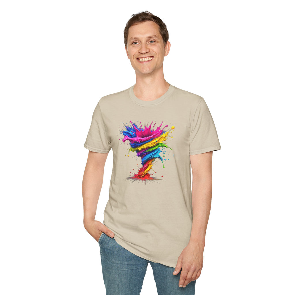 Vibrant Splash Art Tee, Colorful Unisex T-Shirt, Fun Graphic Tee, Summer Festival Top, Gift for Art Lovers, Casual Everyday Wear