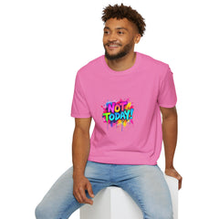 Colorful 'Not Today' Unisex Softstyle T-Shirt, Casual Tee, Statement Shirt, Funny Gift, Everyday Wear, Graphic Print Shirt