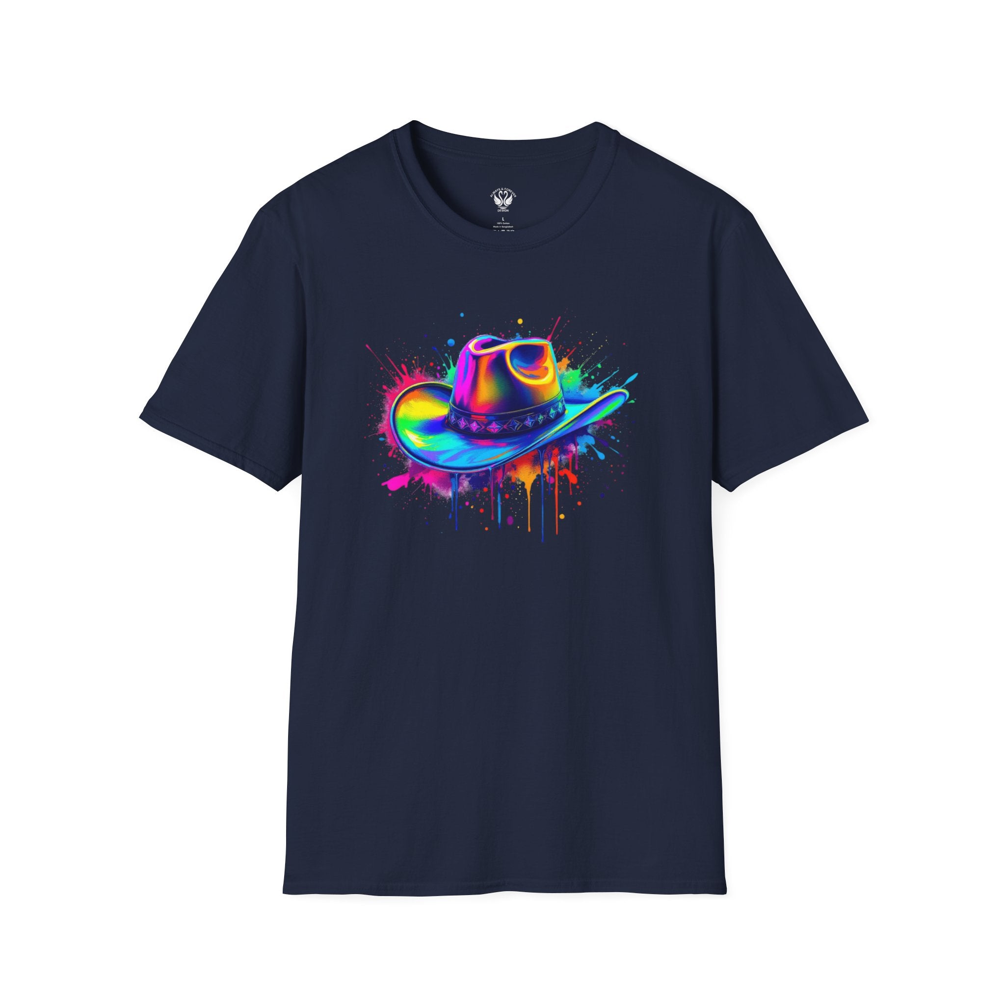 Colourful Cowboy Hat Unisex T-Shirt, Fun Graphic Tee, Festival Wear, Summer Celebration Shirt, LGBTQ Pride Apparel, Gift for Friends