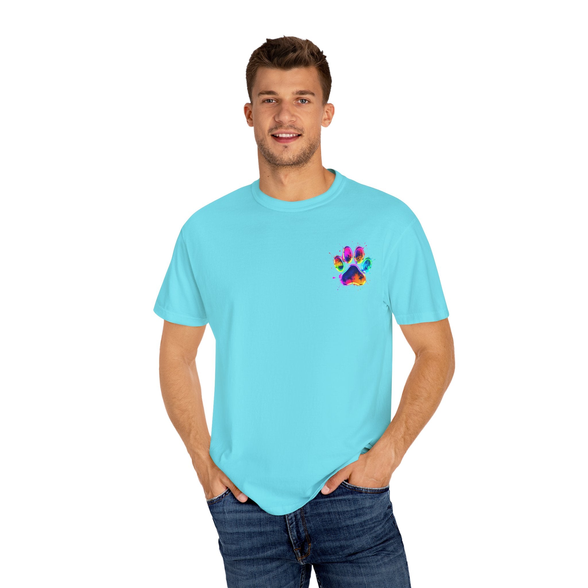 Paw print Graphic T-Shirt, Unisex Vintage Tee, Perfect for Festivals, Beach Days, and Casual Wear, Gift for Sun Lovers