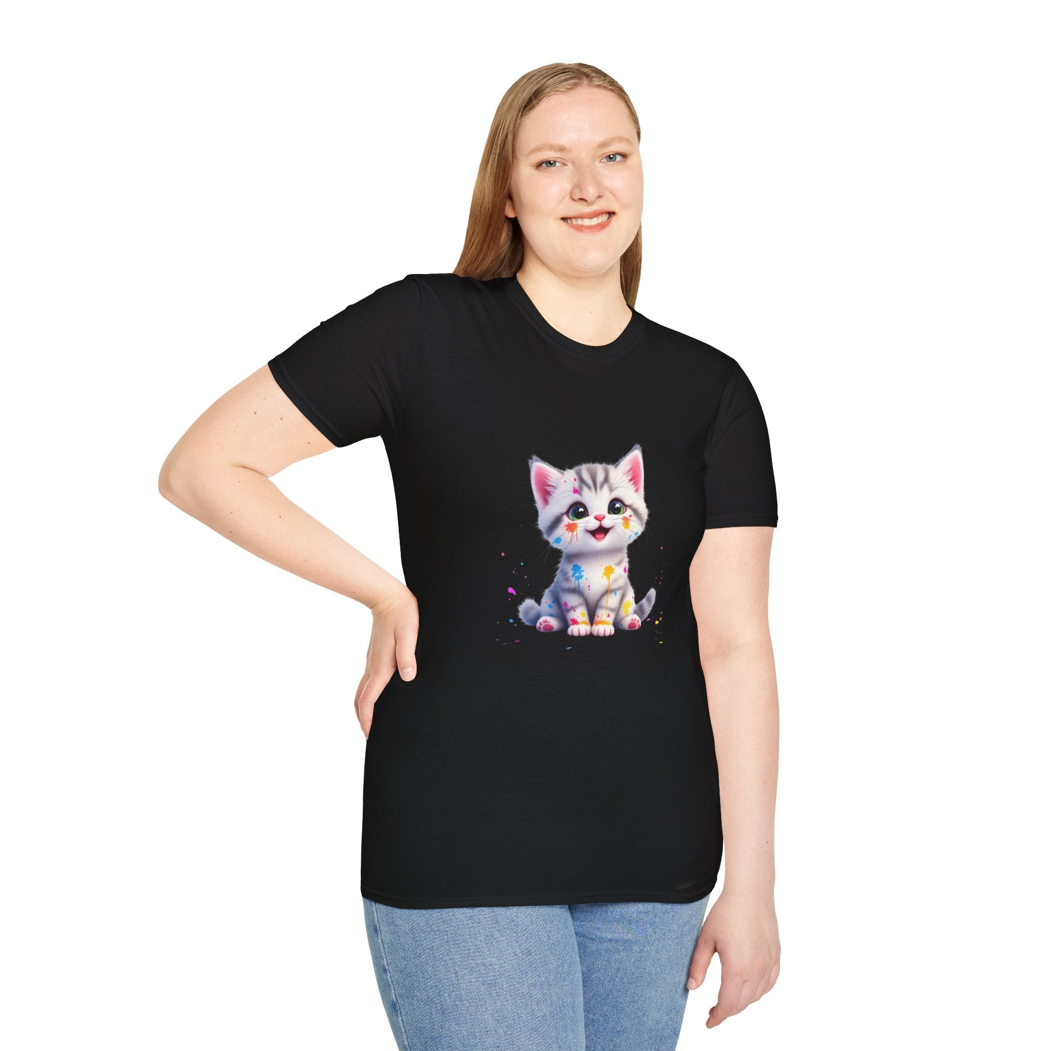 Cute Kitten Unisex Softstyle T-Shirt | Adorable Cat Tee for Animal Lovers, Gift for Birthdays, Pet Lovers, Fun Fashion, Everyday Wear